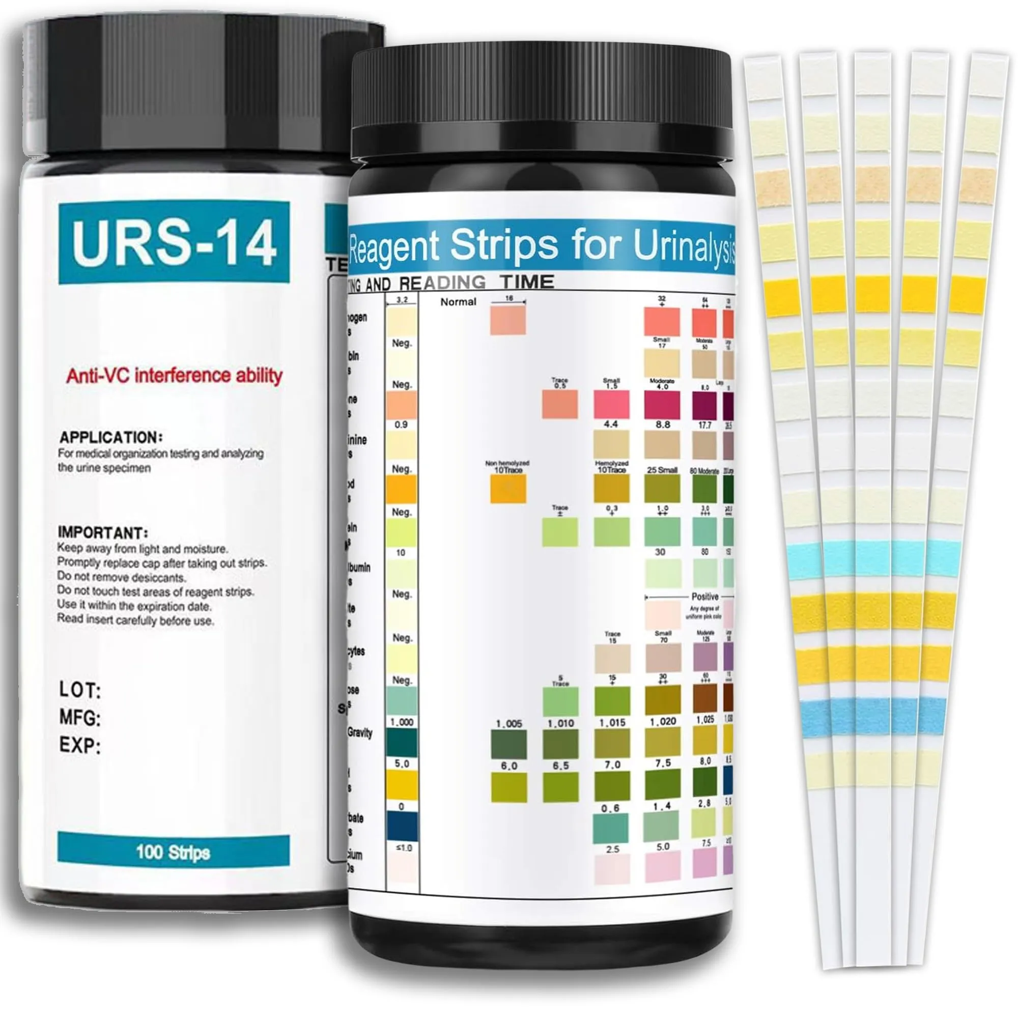 100ct 14 Parameters UTI Test Strips for Women & Men - Easy to Use for Quick & Accurate Results, at Home Urine Protein Test Strips, Easy to Read Results | 100 Strips