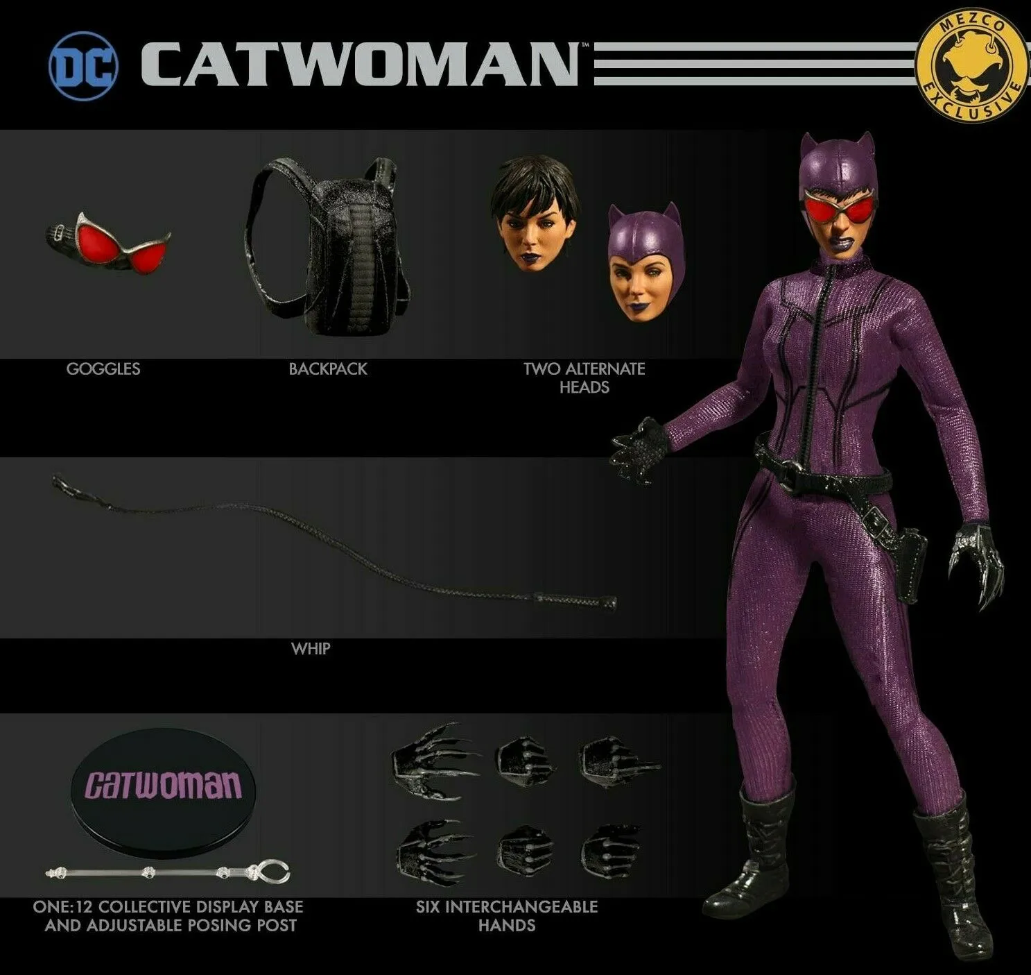 1/12 - Catwoman - Masked Female Head Sculpt