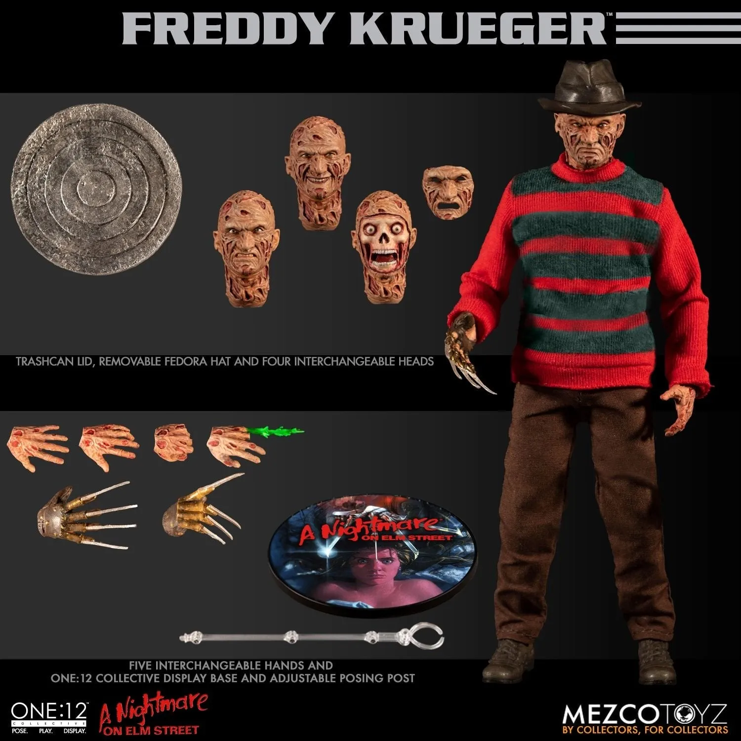 1/12 - Freddy Krueger - Male Burnt Head Sculpt w/Removable Face