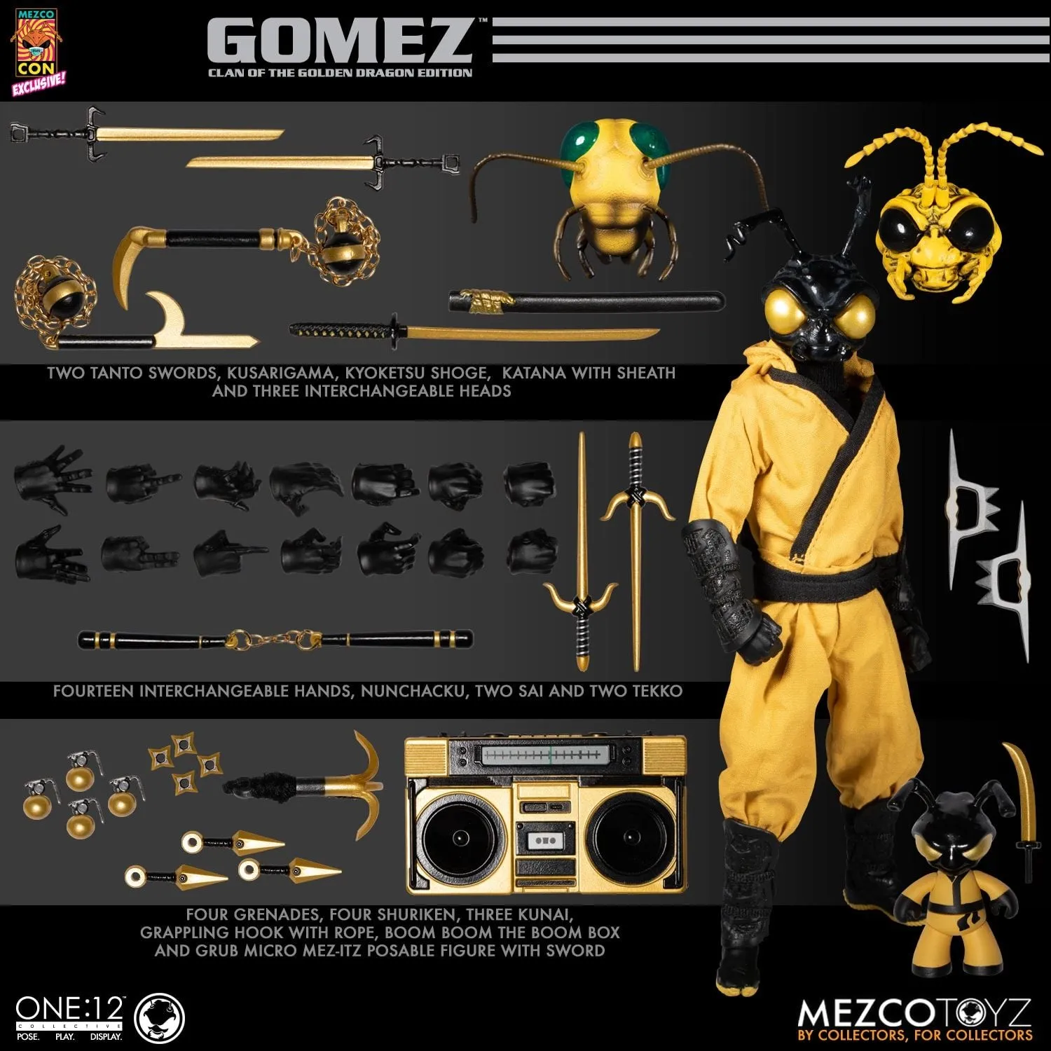 1/12 - Golden Dragon - Gomez - Large Shirt w/Mini Figure & Event Pass