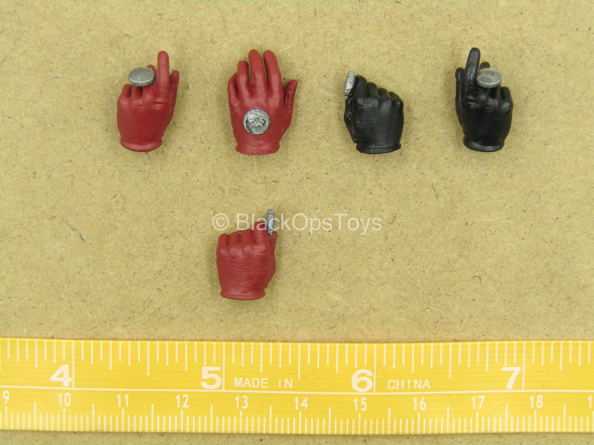 1/12 - Two Face - Black & Red Coin Flipping Hand Set