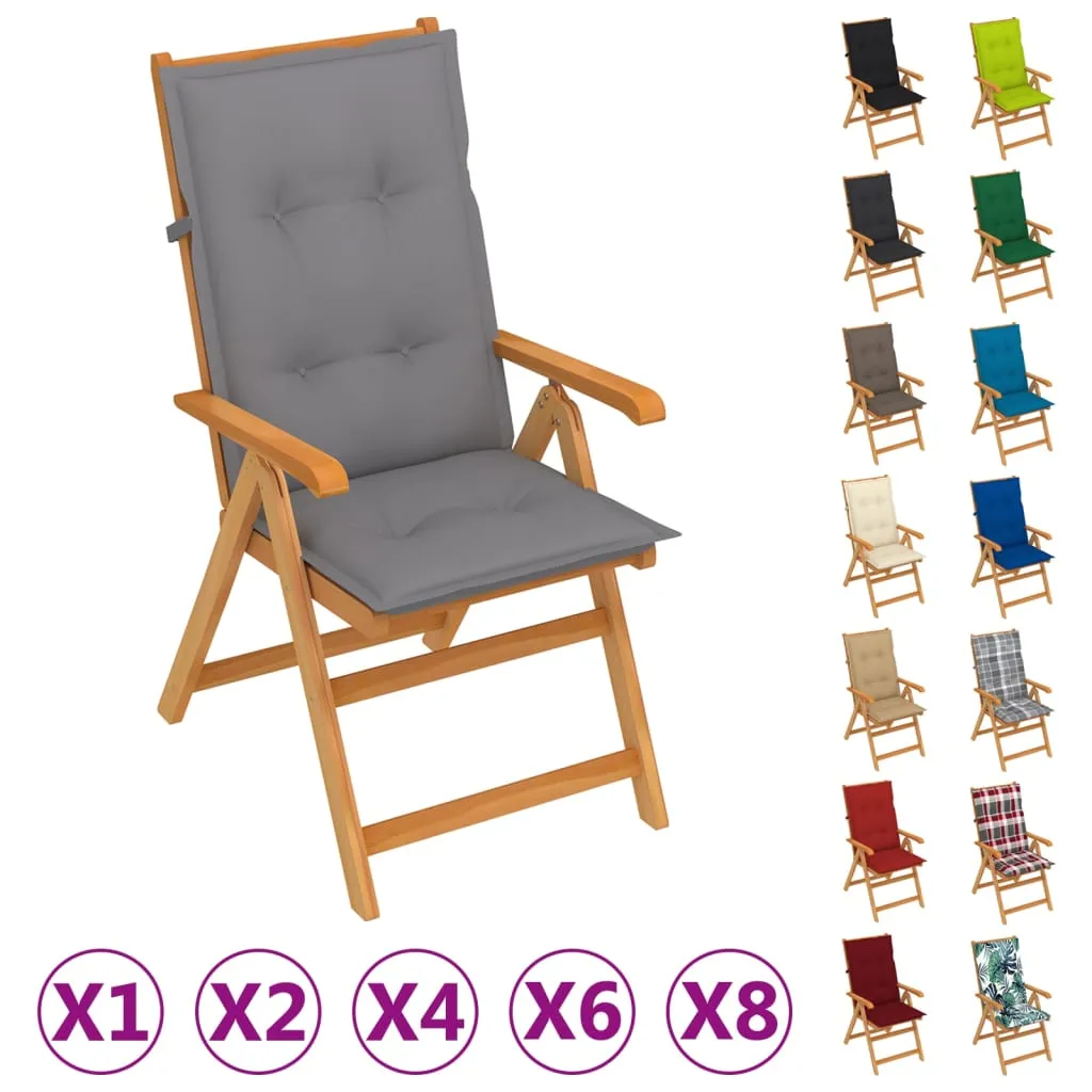 1/2/4/6/8x Solid Teak Wood Garden Chair with Cushions Multi Colors