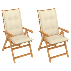 1/2/4/6/8x Solid Teak Wood Garden Chair with Cushions Multi Colors