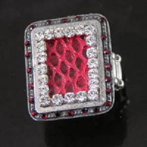 1.28 Red Reptile Ring with Swarovski Crystal