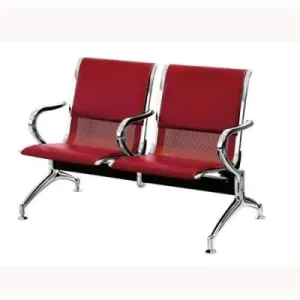 2-Seater Metal Reception Bench Padded-Wine