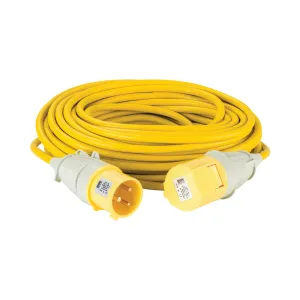 25M Extension Lead - 32A 4mm Cable - Yellow 110V