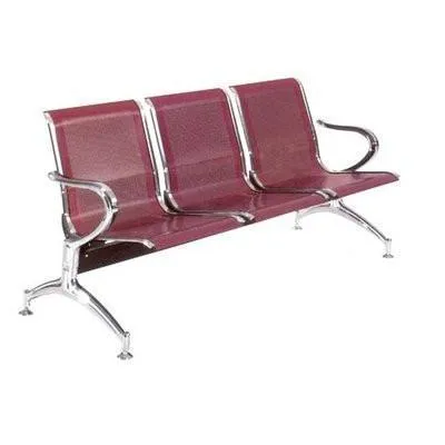 3 Seater Reception Metal Bench - Wine