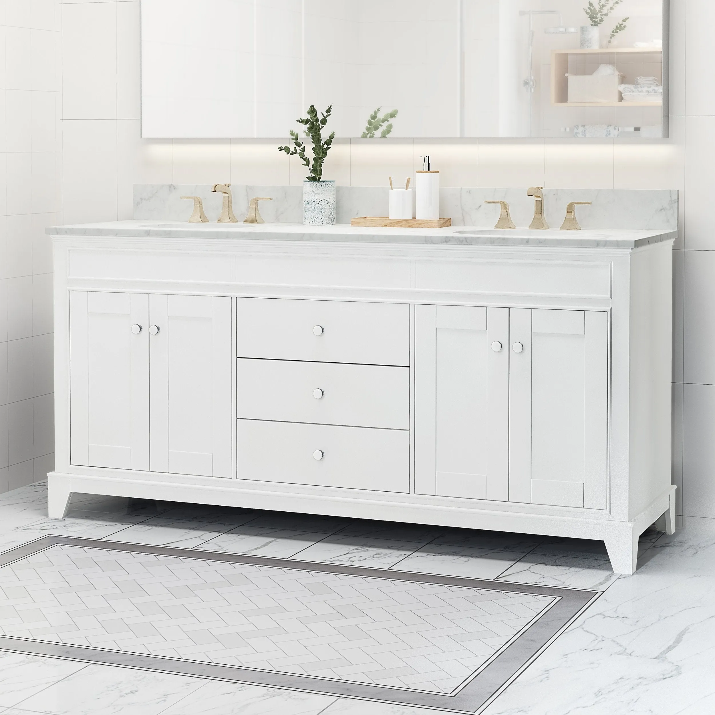 72" Wood Bathroom Vanity (Counter Top Not Included) - NH748703