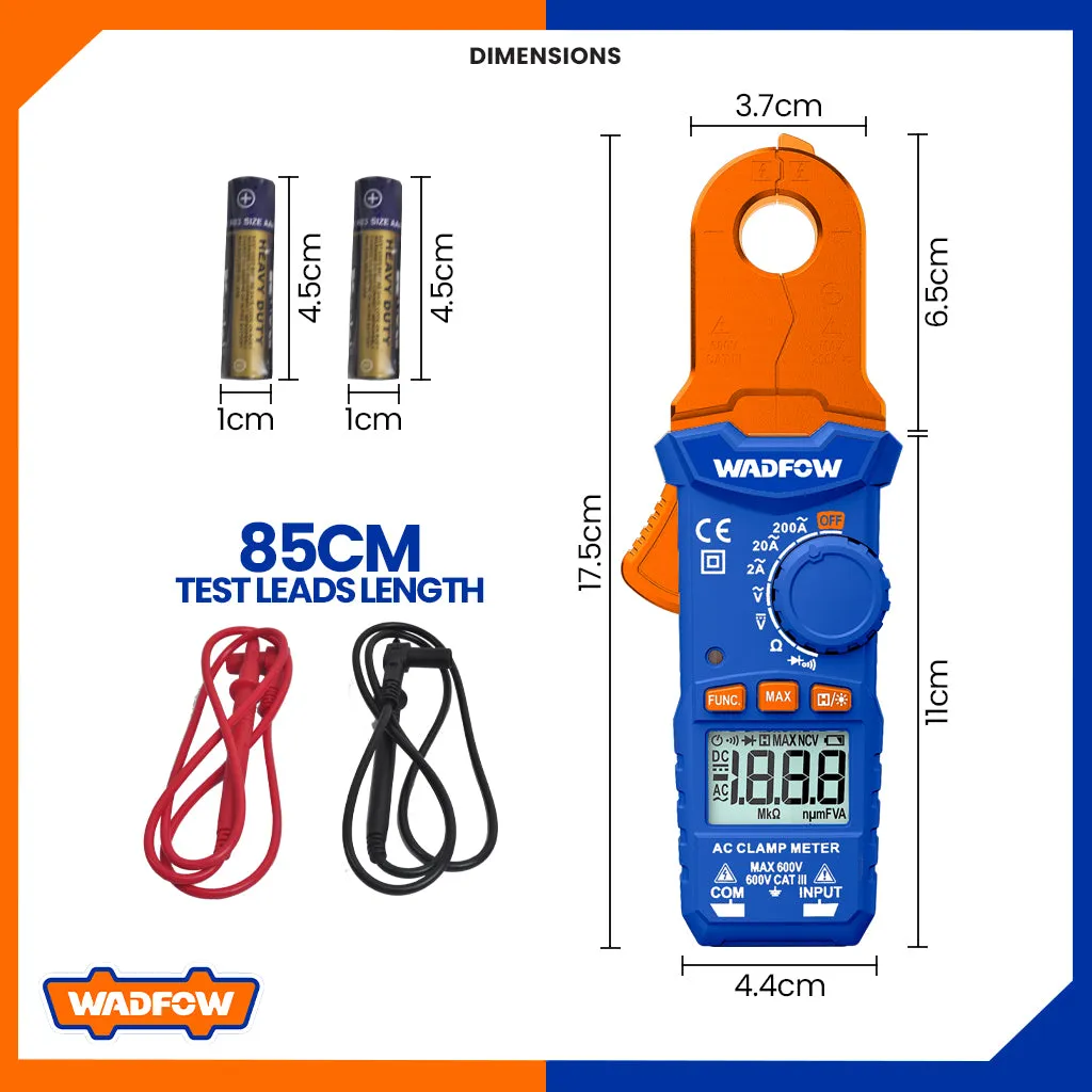 AC/DC RMS 2000 counts Digital Clamp Meter Multimeter Multi Tester WDM65015