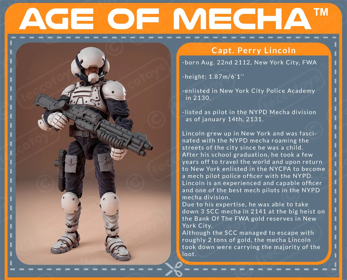 Age Of Mecha™ Capt. Perry Lincoln (action figure kit print files)