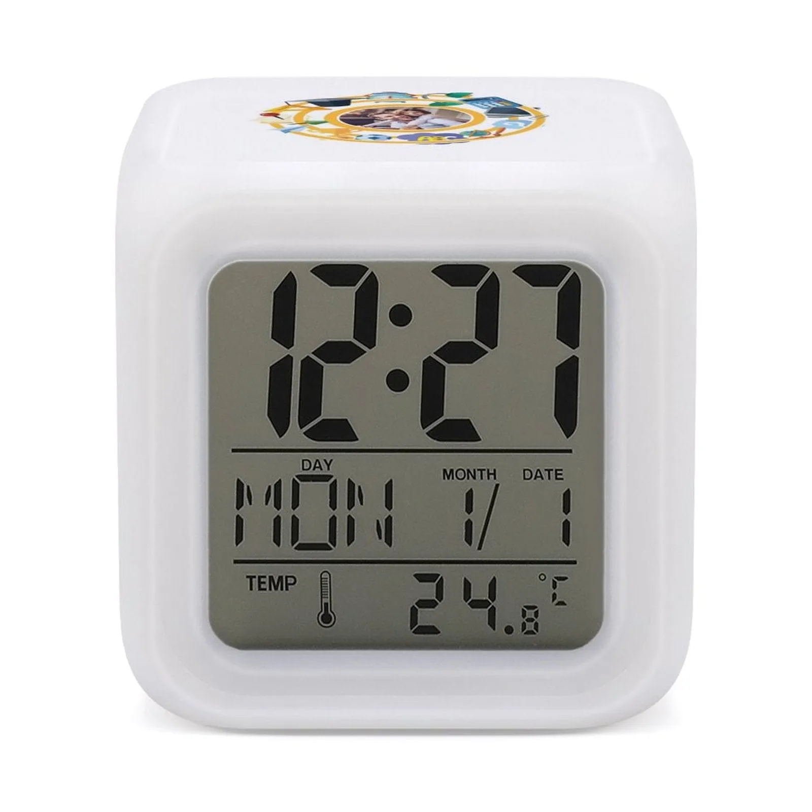 Alarm Clock-Custom Photo Colorful Color Changing Alarm Clock