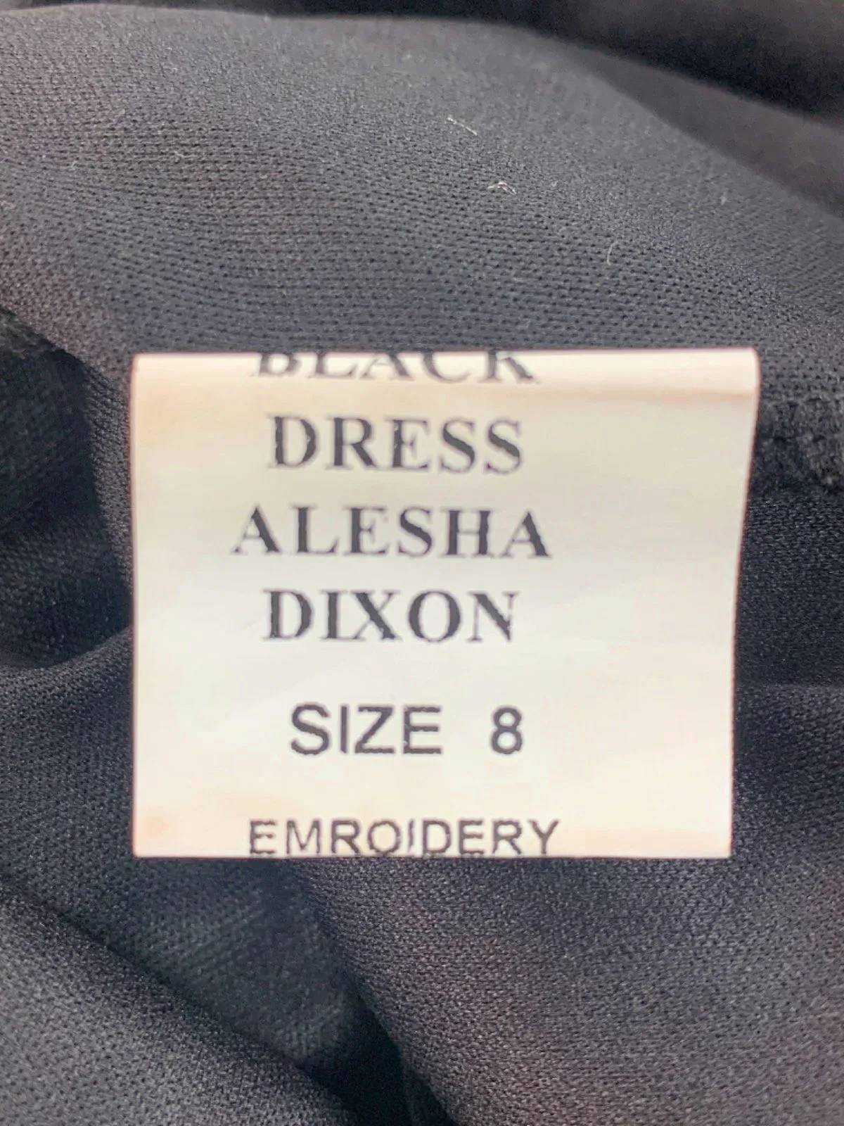 Alesha Dixon Black Floral Embroidered Dress UK 8