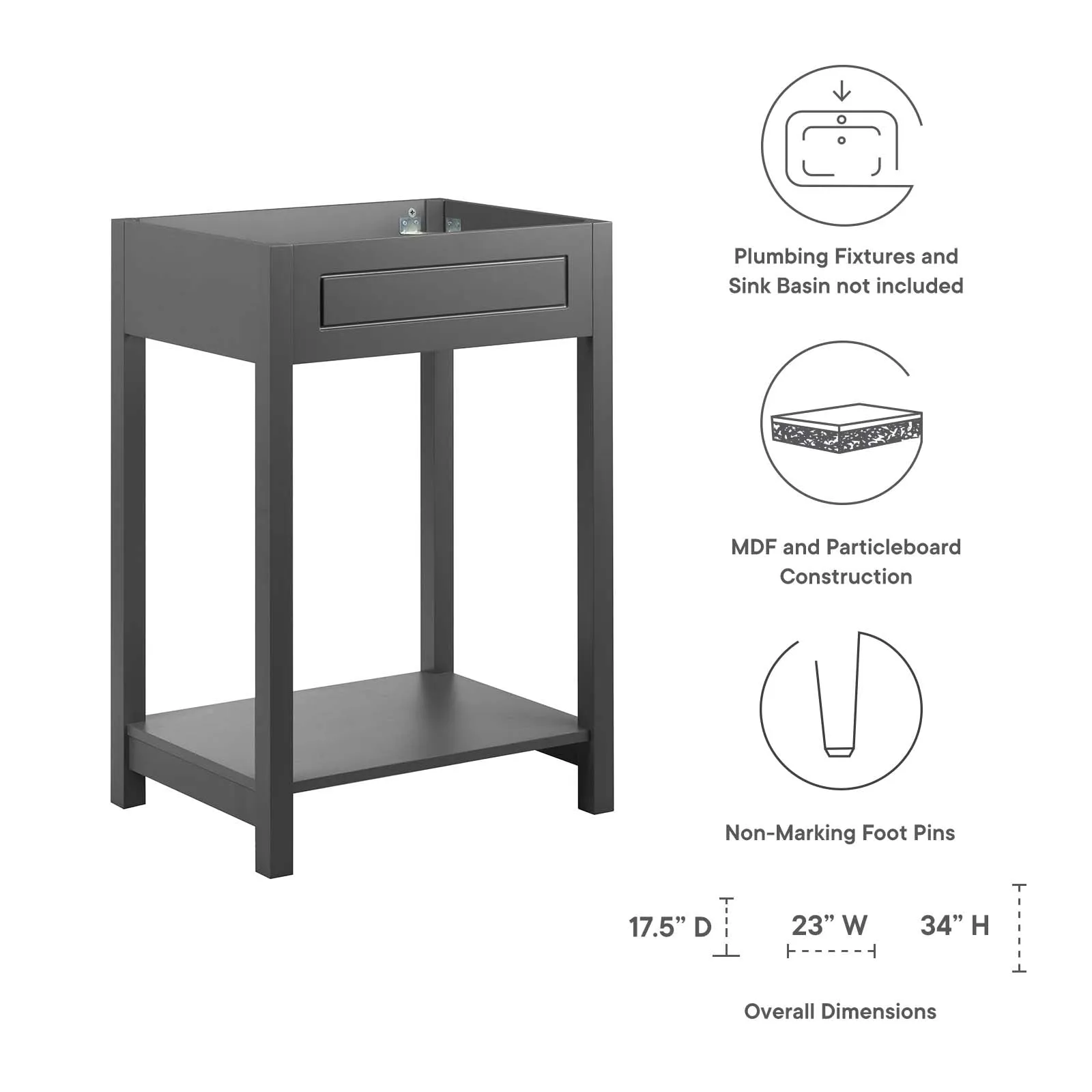 Altura 24" Bathroom Vanity Cabinet (Sink Basin Not Included) by Modway