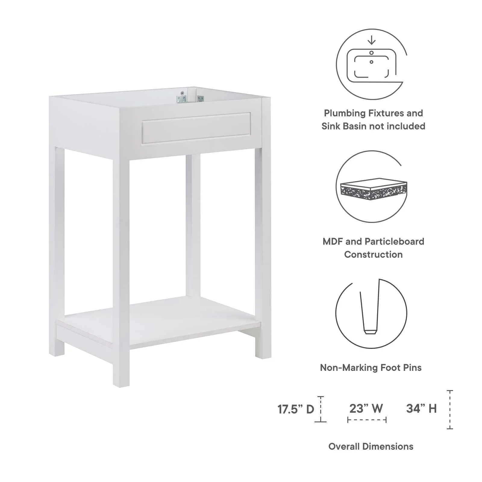 Altura 24" Bathroom Vanity Cabinet (Sink Basin Not Included) by Modway