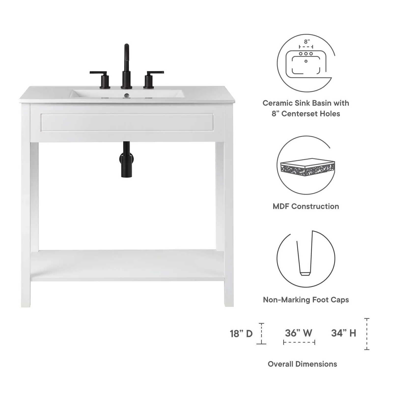 Altura 36" Bathroom Vanity by Modway