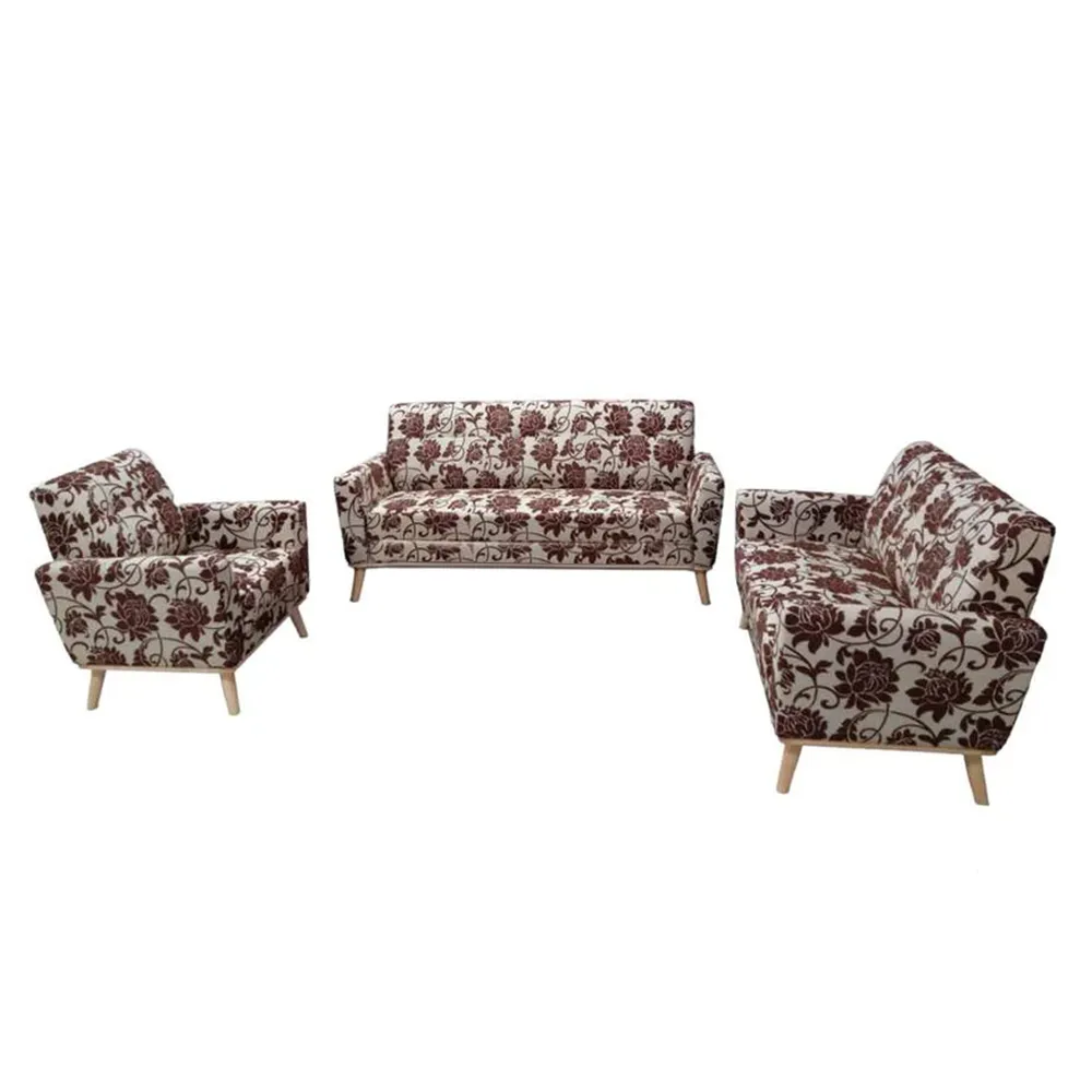 Amber 3 2 1 Fabric Sofa Peony Brown