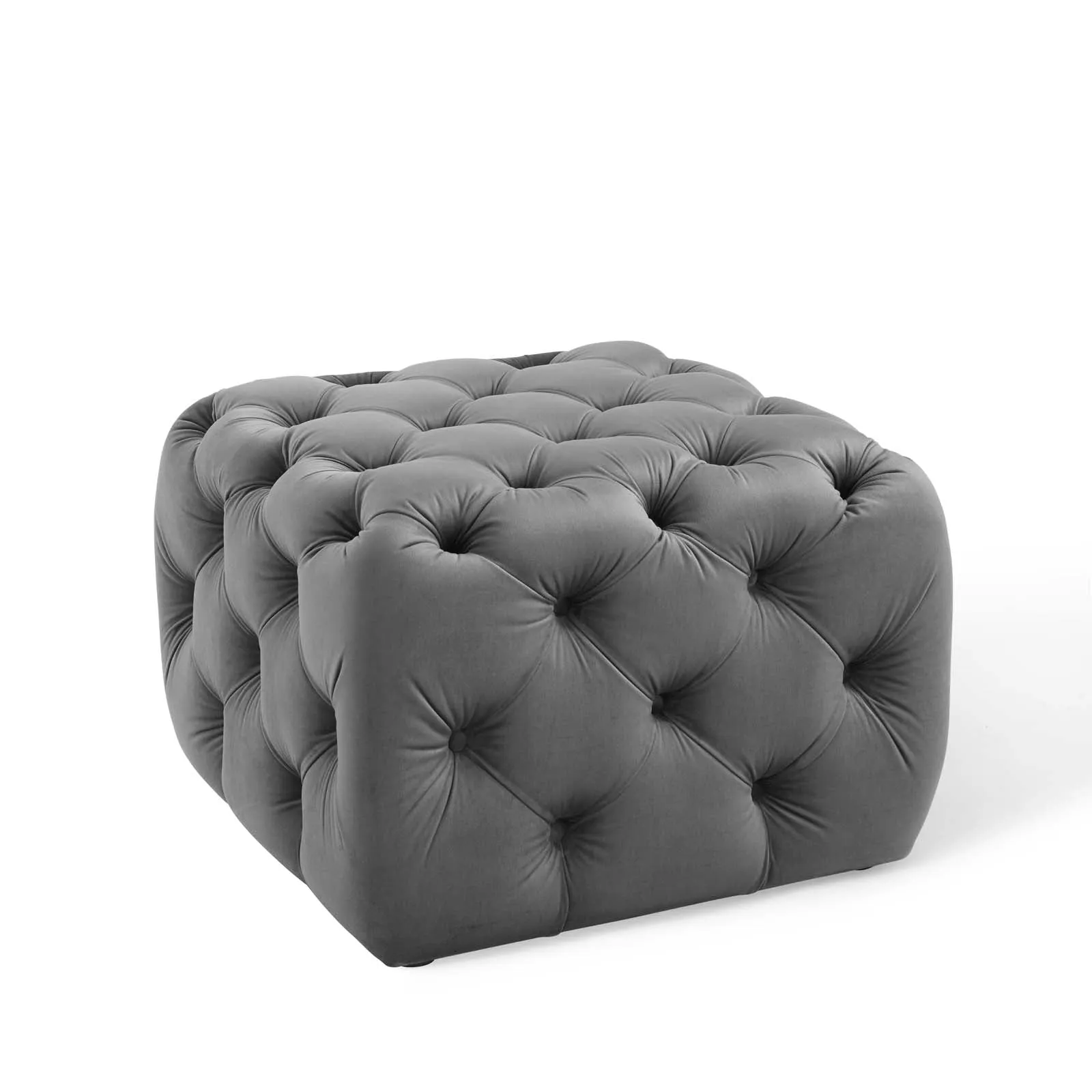 Amour Tufted Button Square Performance Velvet Ottoman by Modway