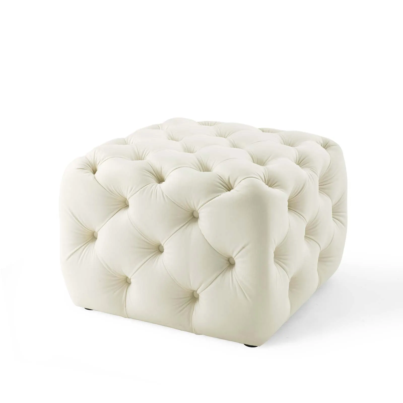 Amour Tufted Button Square Performance Velvet Ottoman by Modway