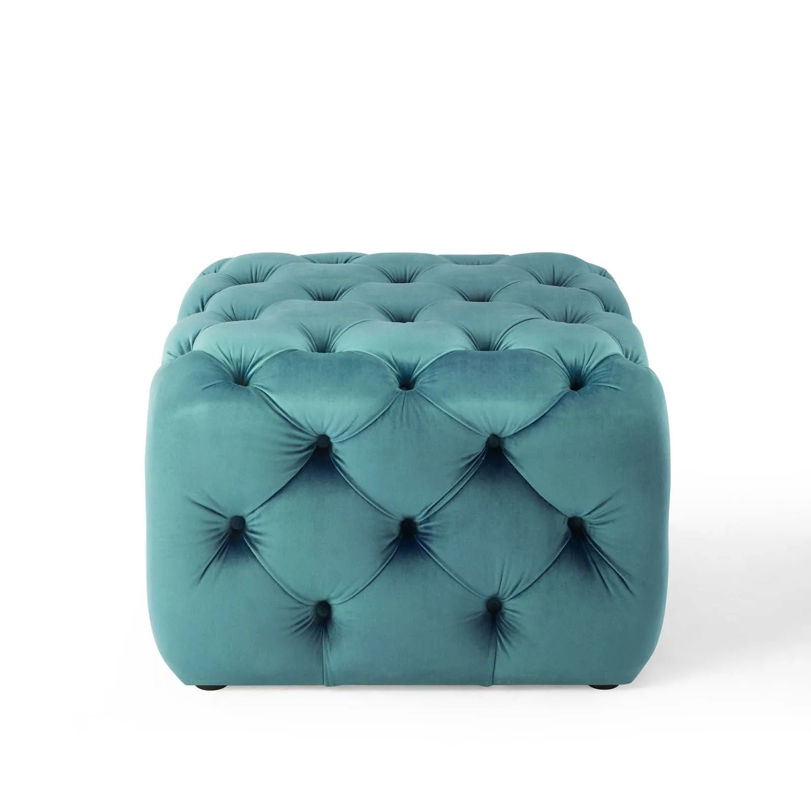 Amour Tufted Button Square Performance Velvet Ottoman by Modway