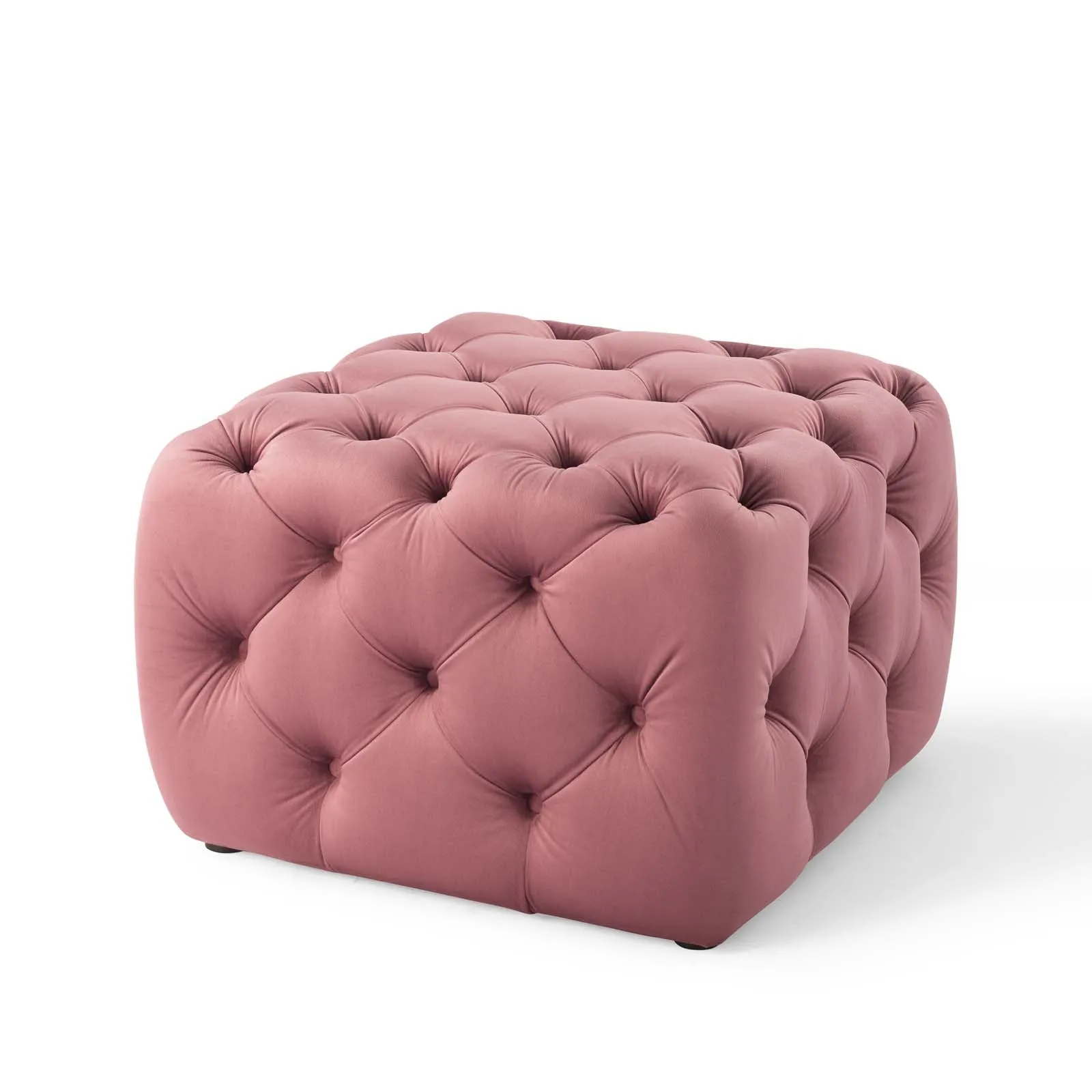 Amour Tufted Button Square Performance Velvet Ottoman by Modway