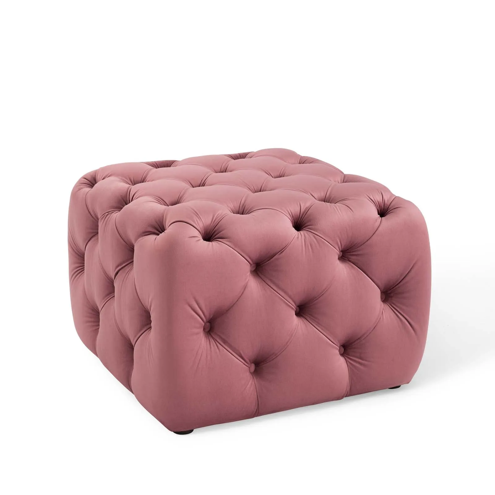 Amour Tufted Button Square Performance Velvet Ottoman by Modway