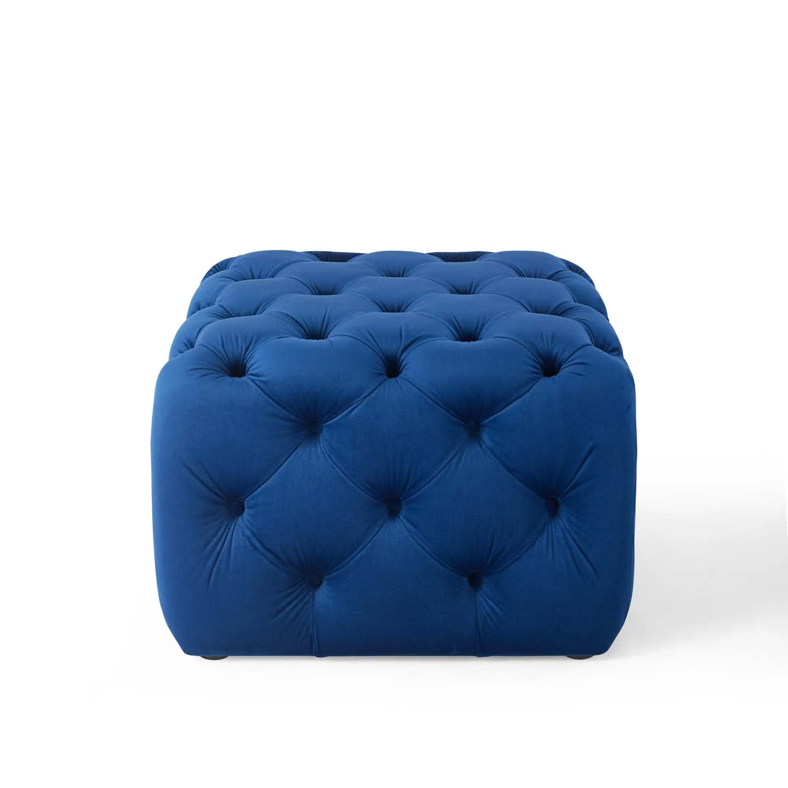 Amour Tufted Button Square Performance Velvet Ottoman by Modway