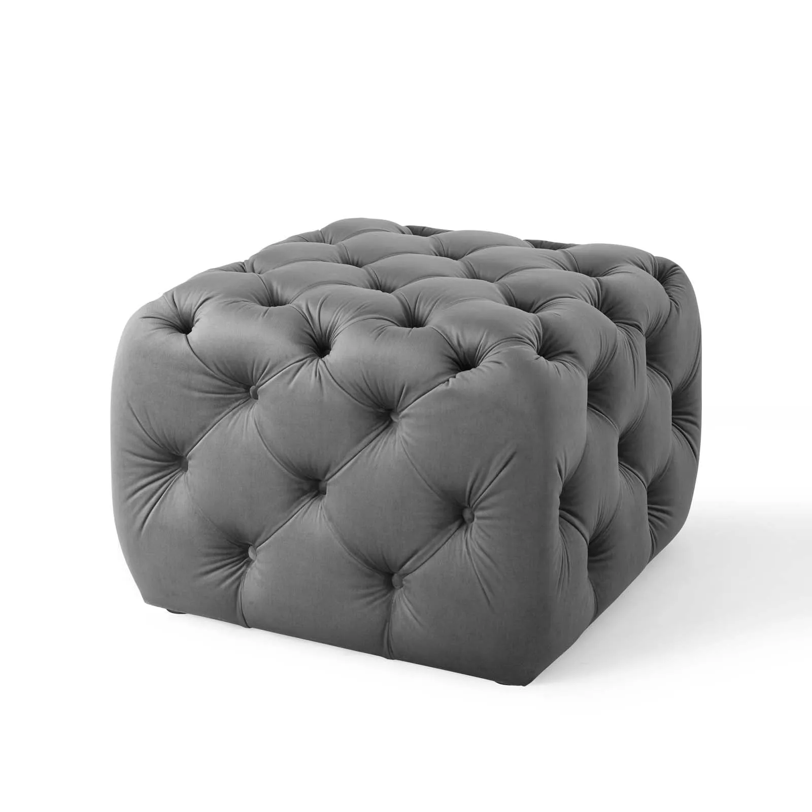 Amour Tufted Button Square Performance Velvet Ottoman by Modway