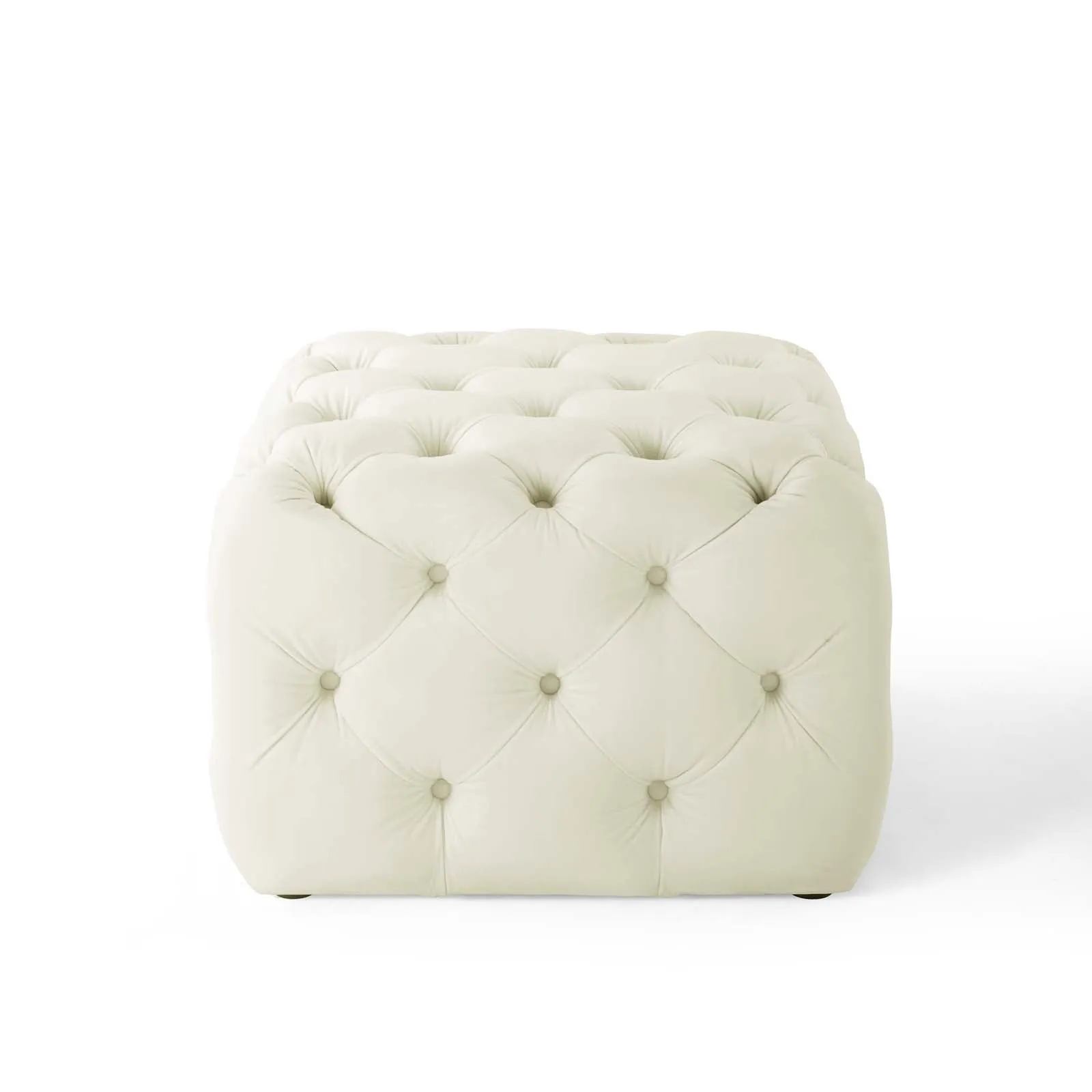 Amour Tufted Button Square Performance Velvet Ottoman by Modway