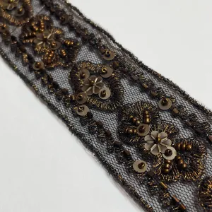 Antique/Bronze Embroidered Beaded Trim