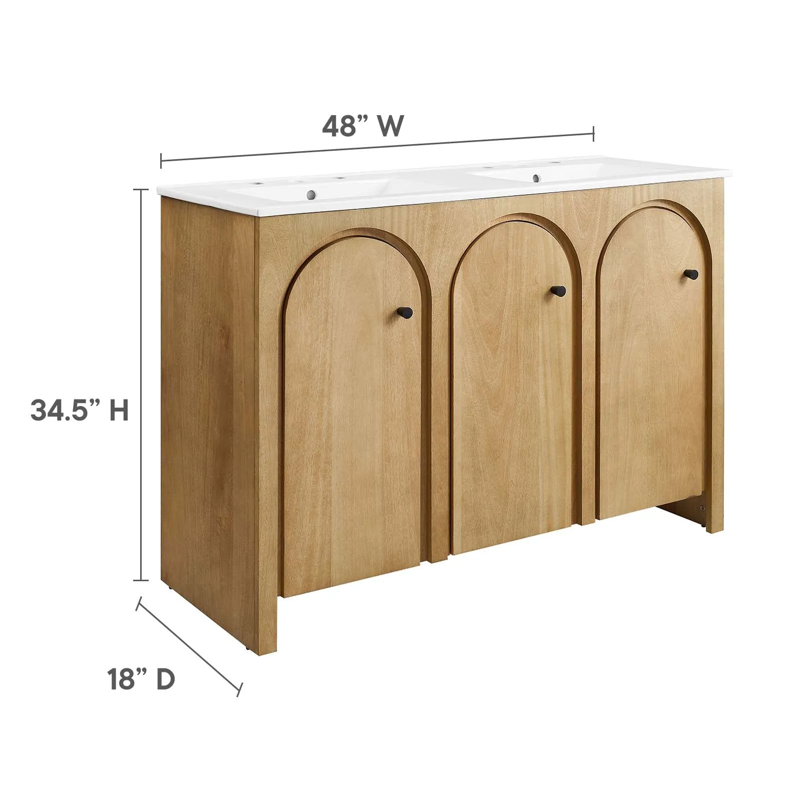 Appia 48" Double Sink Bathroom Vanity by Modway