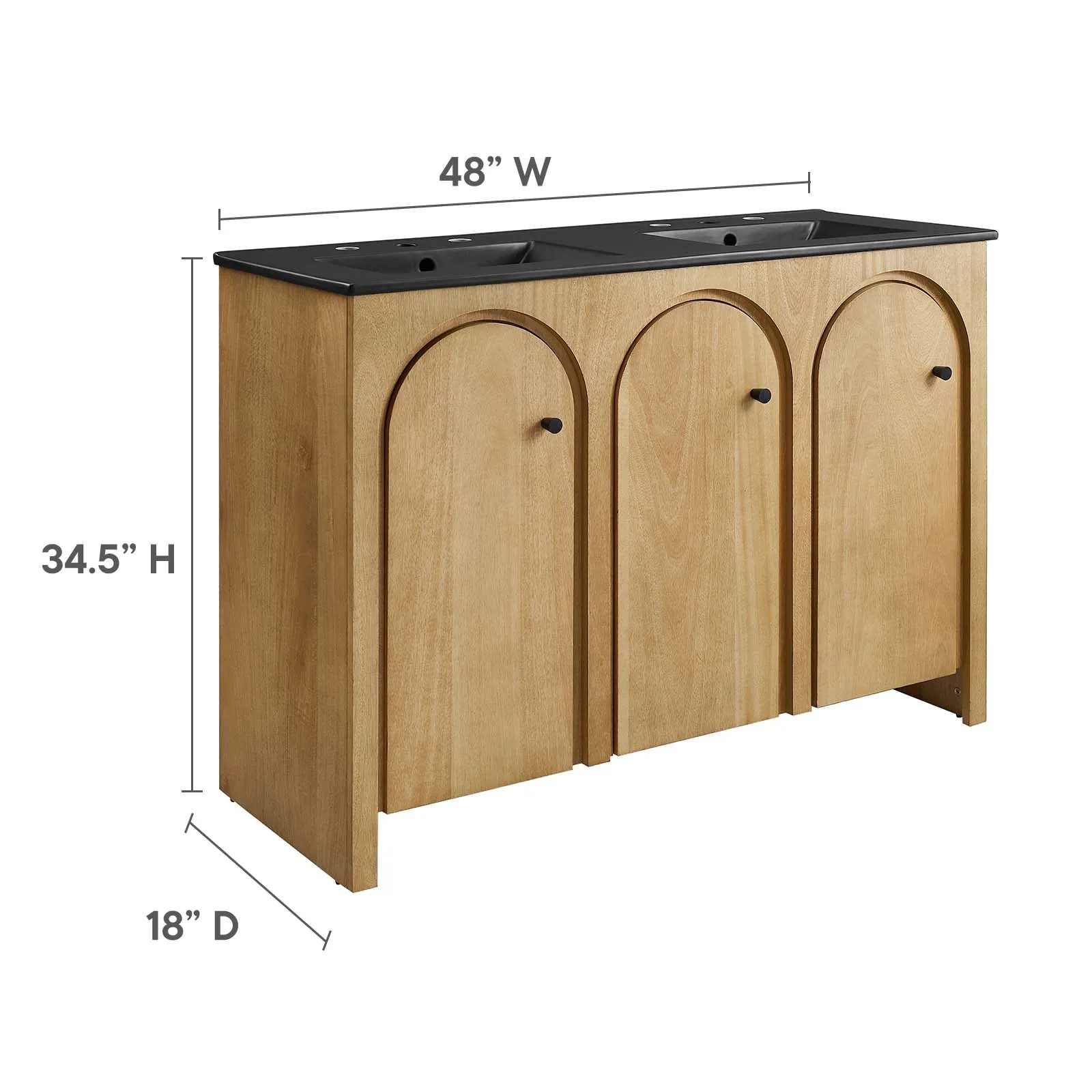 Appia 48" Double Sink Bathroom Vanity by Modway