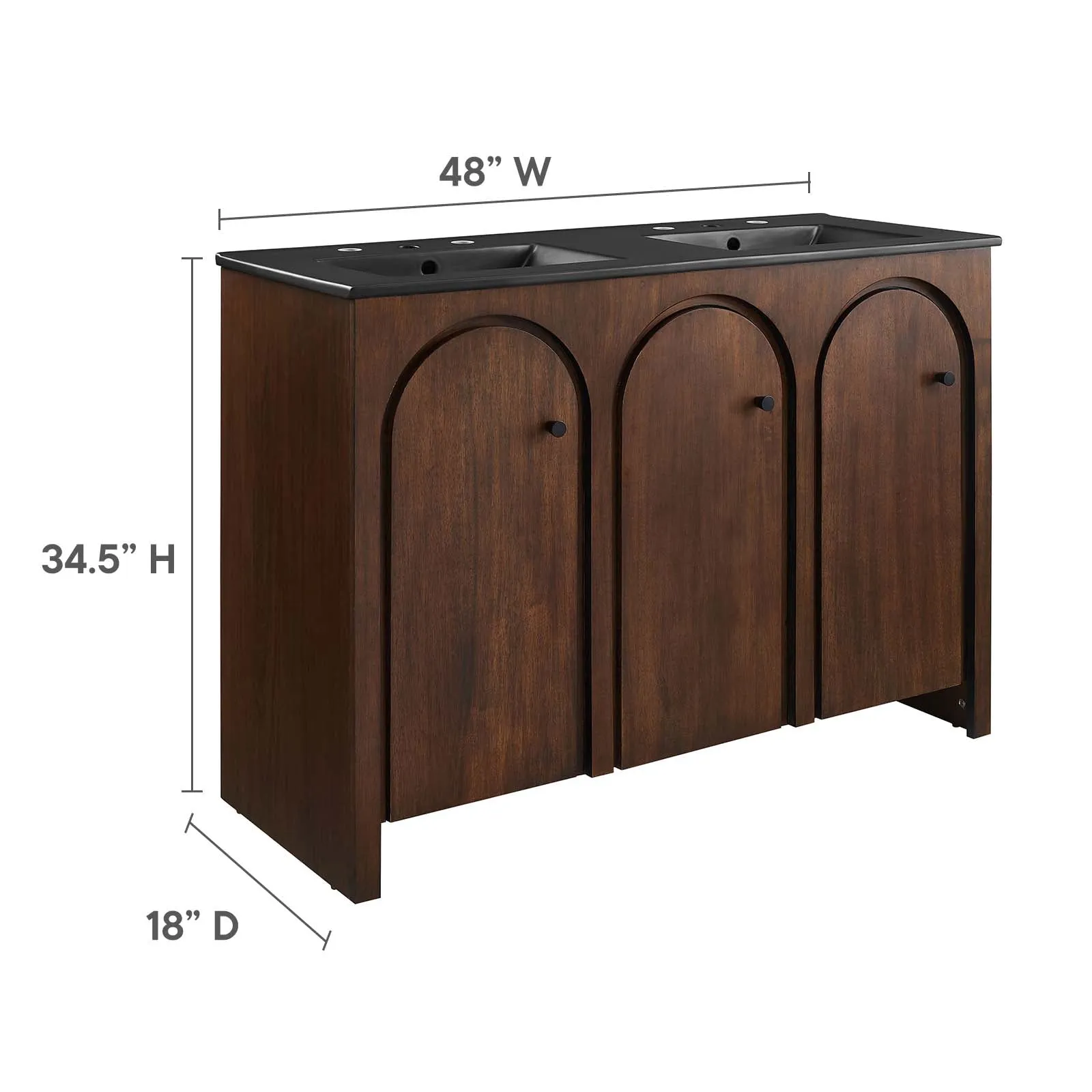 Appia 48" Double Sink Bathroom Vanity by Modway