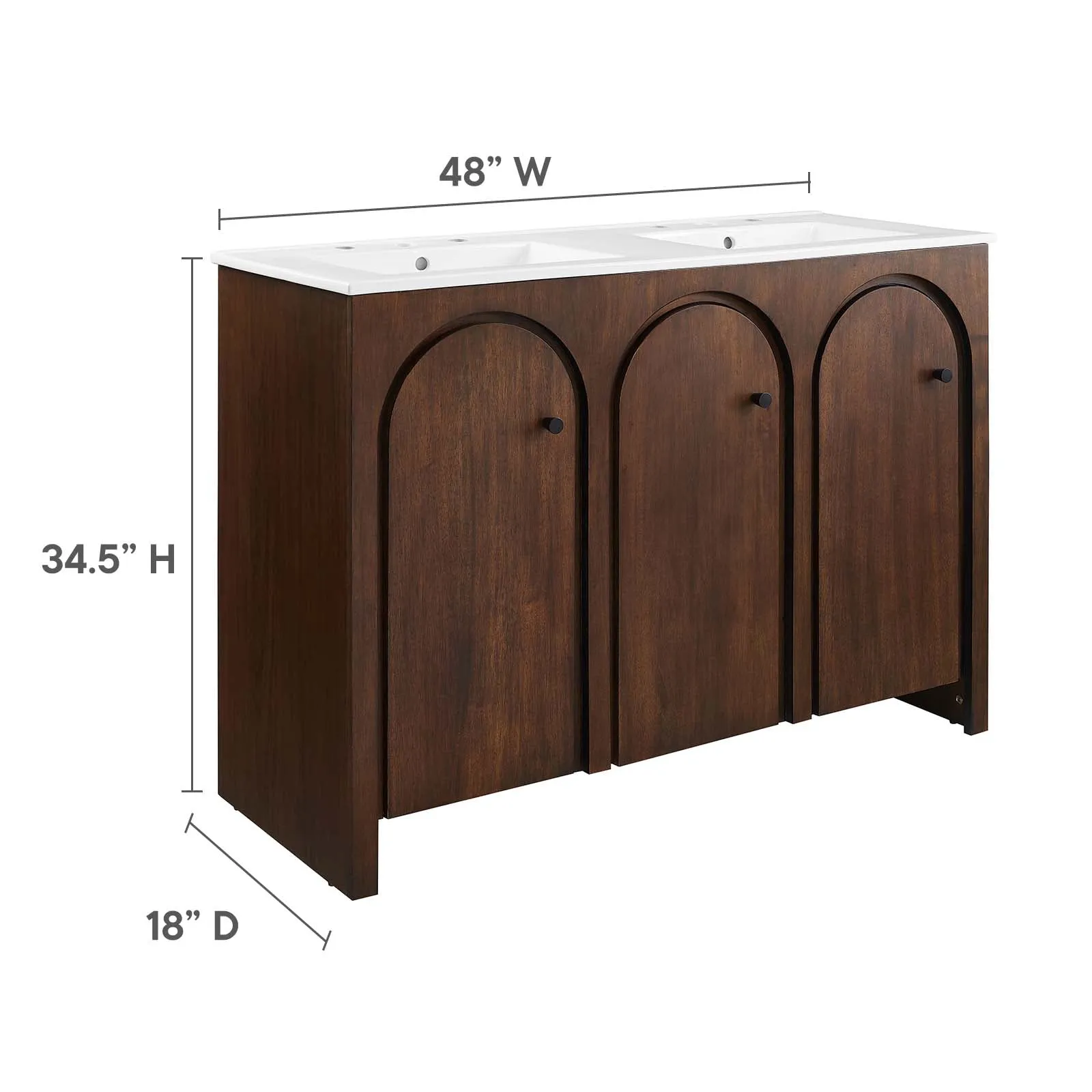 Appia 48" Double Sink Bathroom Vanity by Modway