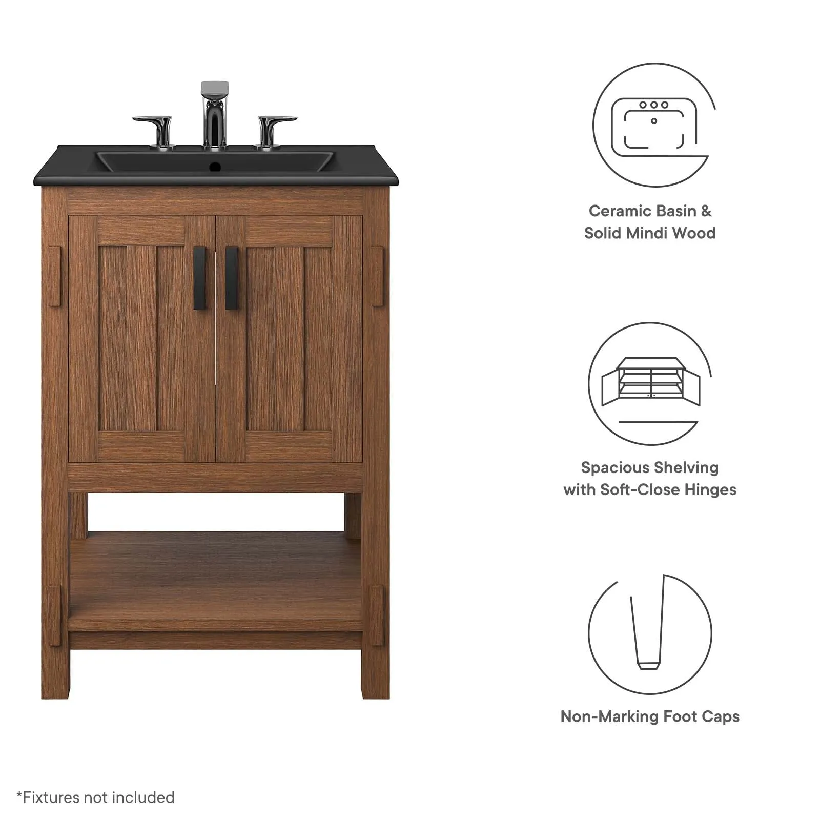 Ashlyn 24” Wood Bathroom Vanity by Modway