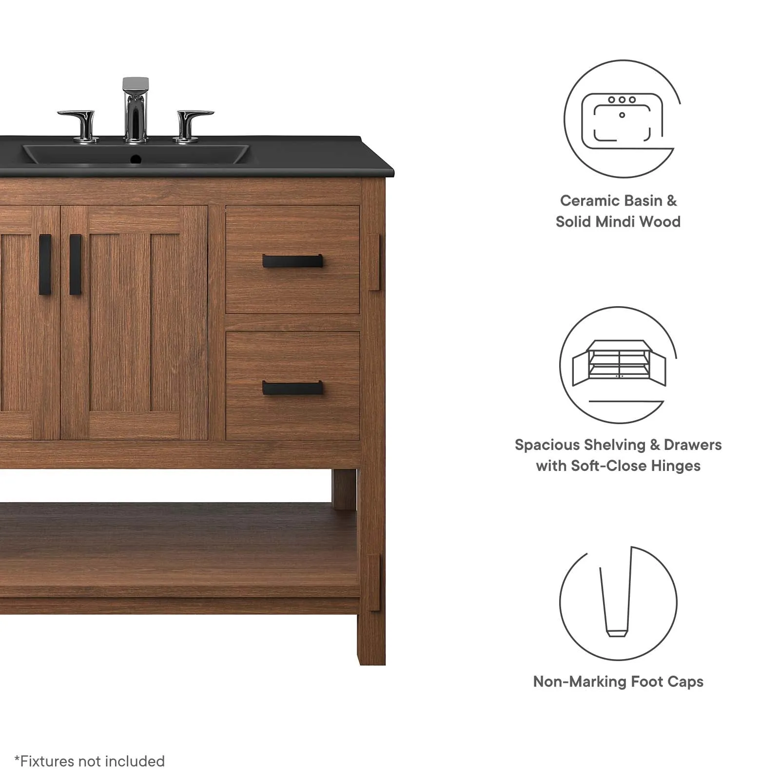 Ashlyn 36” Wood Bathroom Vanity by Modway