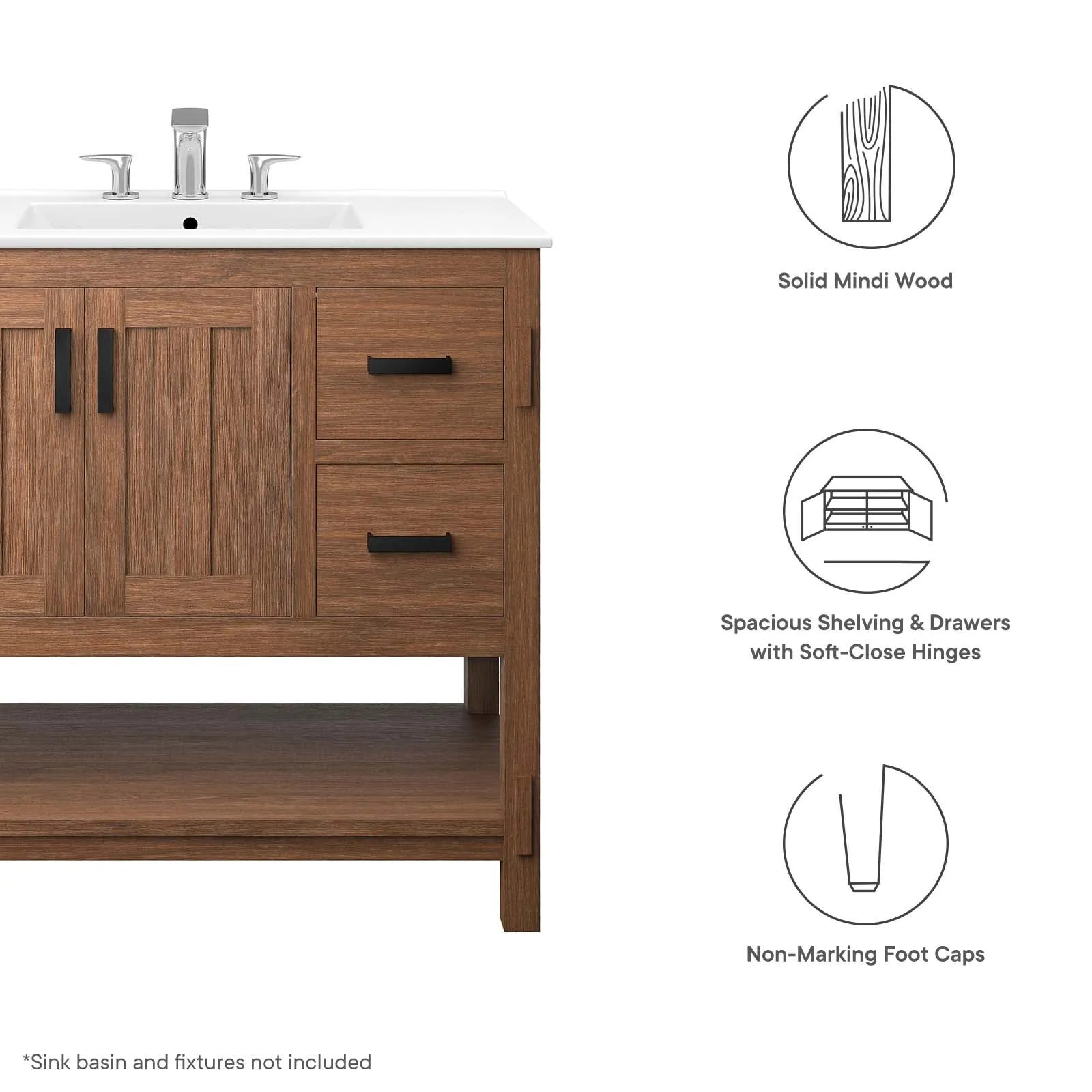 Ashlyn 36” Wood Bathroom Vanity Cabinet (Sink Basin Not Included) by Modway