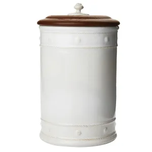 Berry & Thread 13" Canister with Wooden Lid - Whitewash