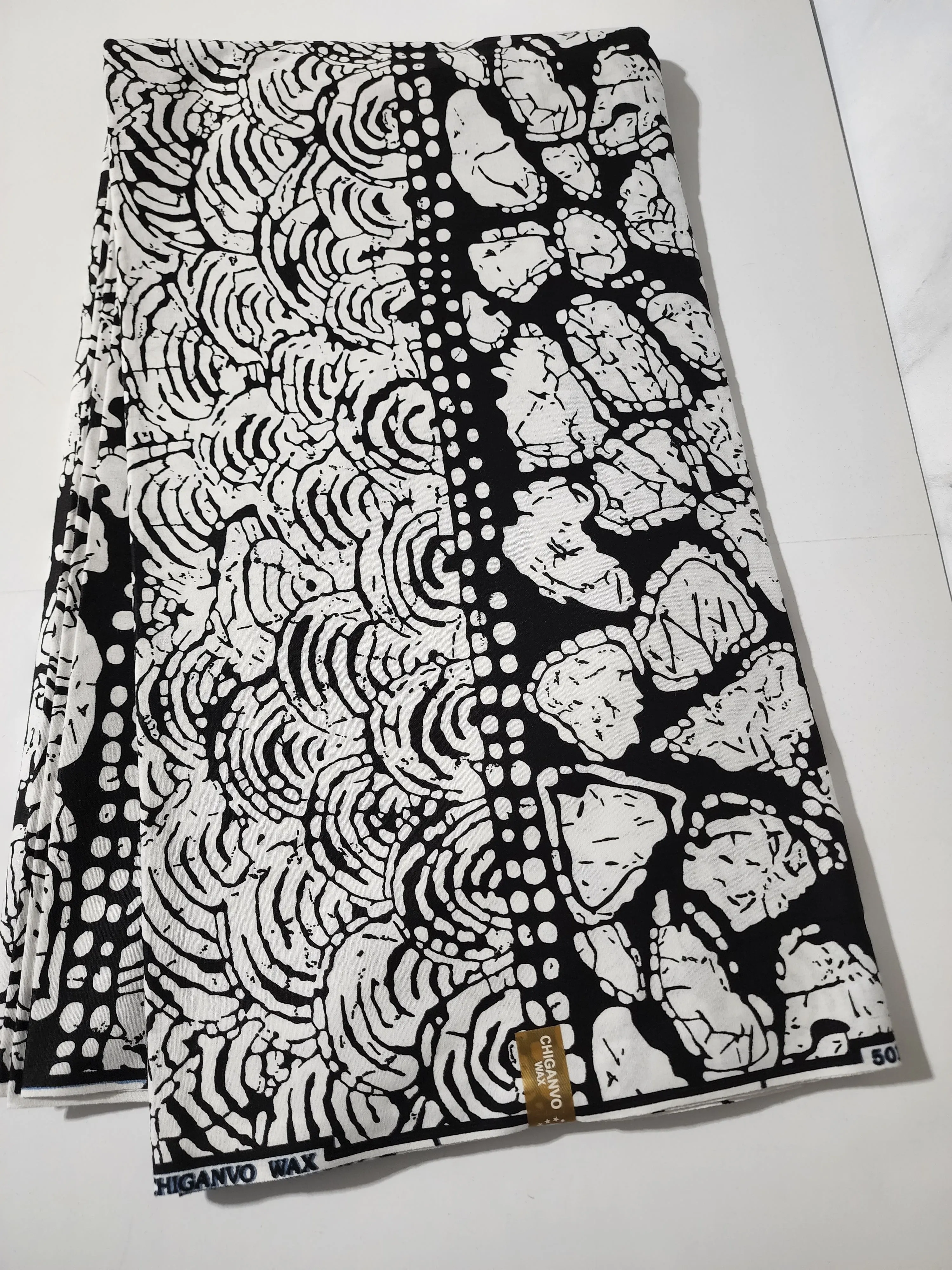 Black and White Ankara Fabric, ACS0118