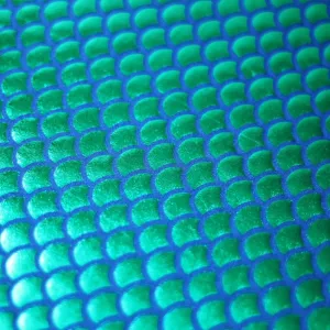 Blue Green Mermaid Scale Spandex Fabric