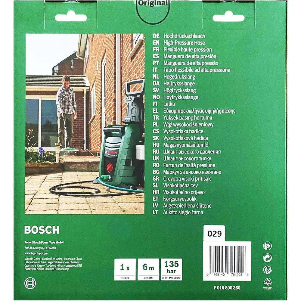 Bosch 6m High Pressure Hose for AQT Pressure Washers