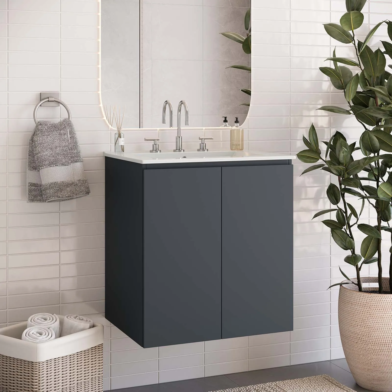 Bryn 24" Wall-Mount Bathroom Vanity by Modway