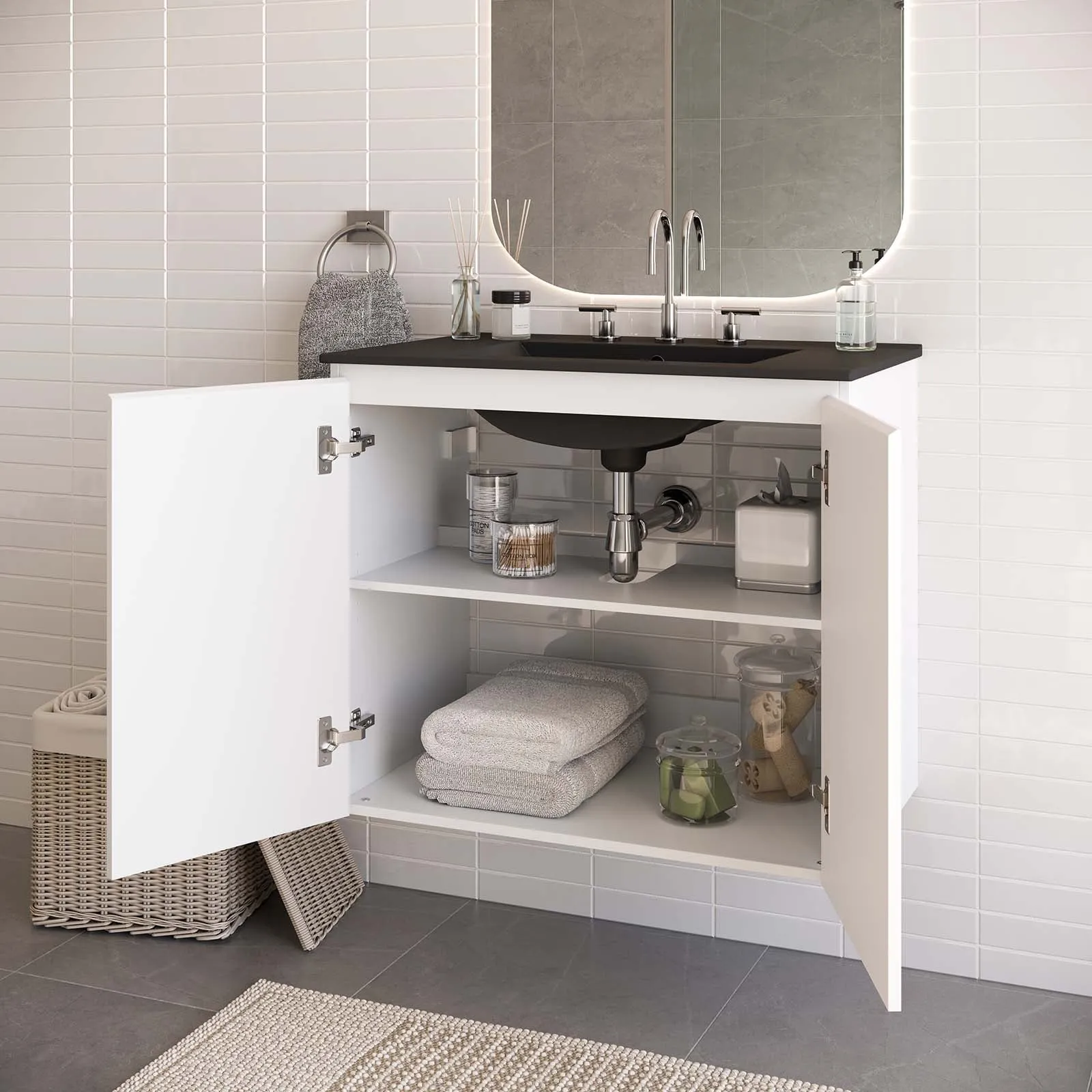 Bryn 30" Wall-Mount Bathroom Vanity by Modway