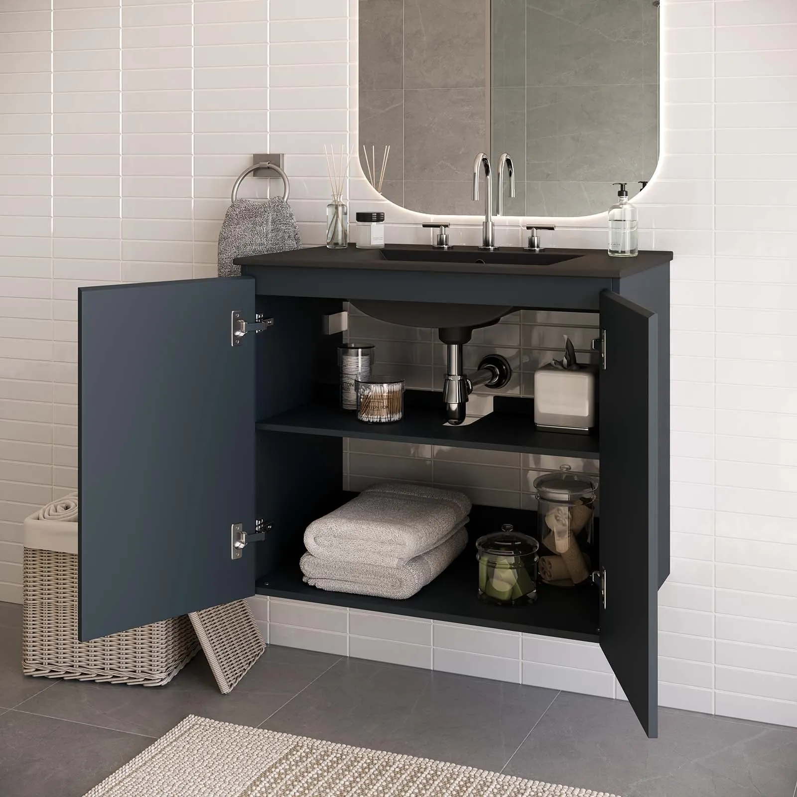 Bryn 30" Wall-Mount Bathroom Vanity by Modway