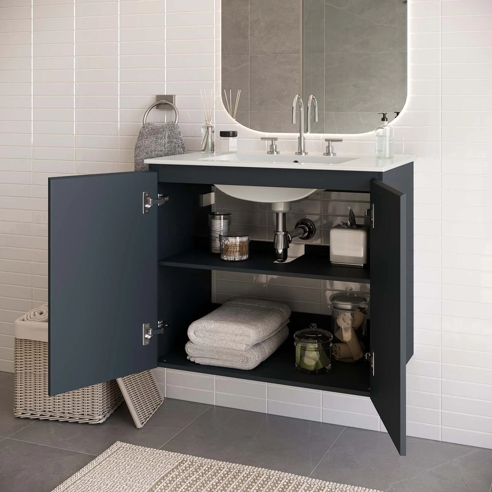 Bryn 30" Wall-Mount Bathroom Vanity by Modway