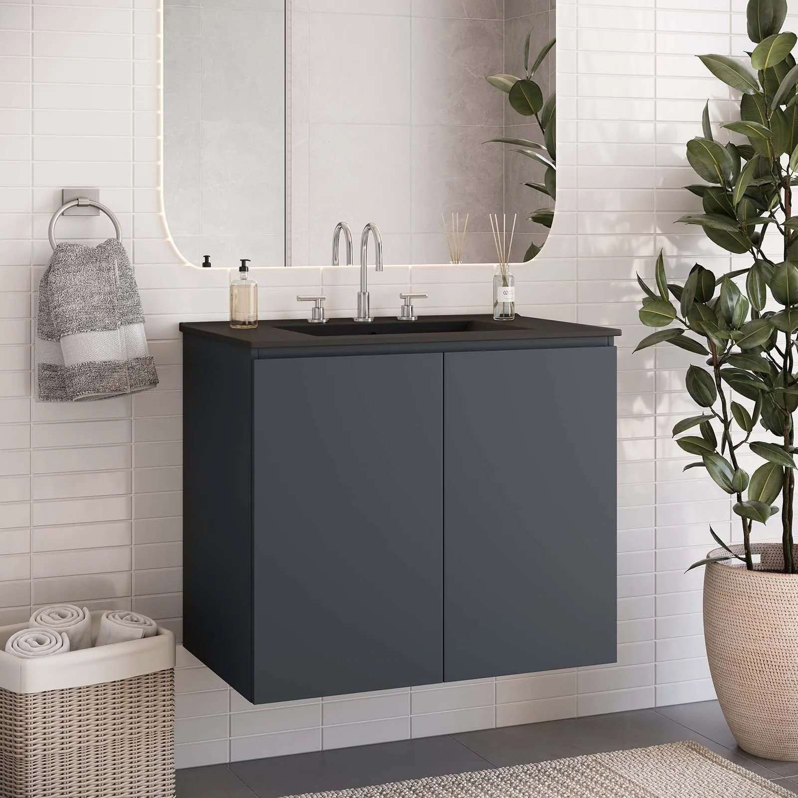 Bryn 30" Wall-Mount Bathroom Vanity by Modway