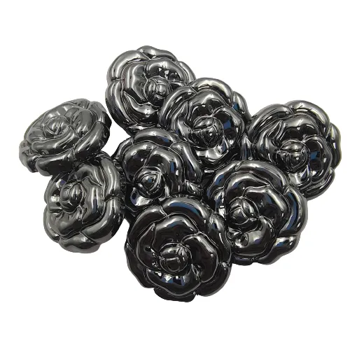 Camelia Flower Design Shank Abs Button (Pack of 8 Buttons)