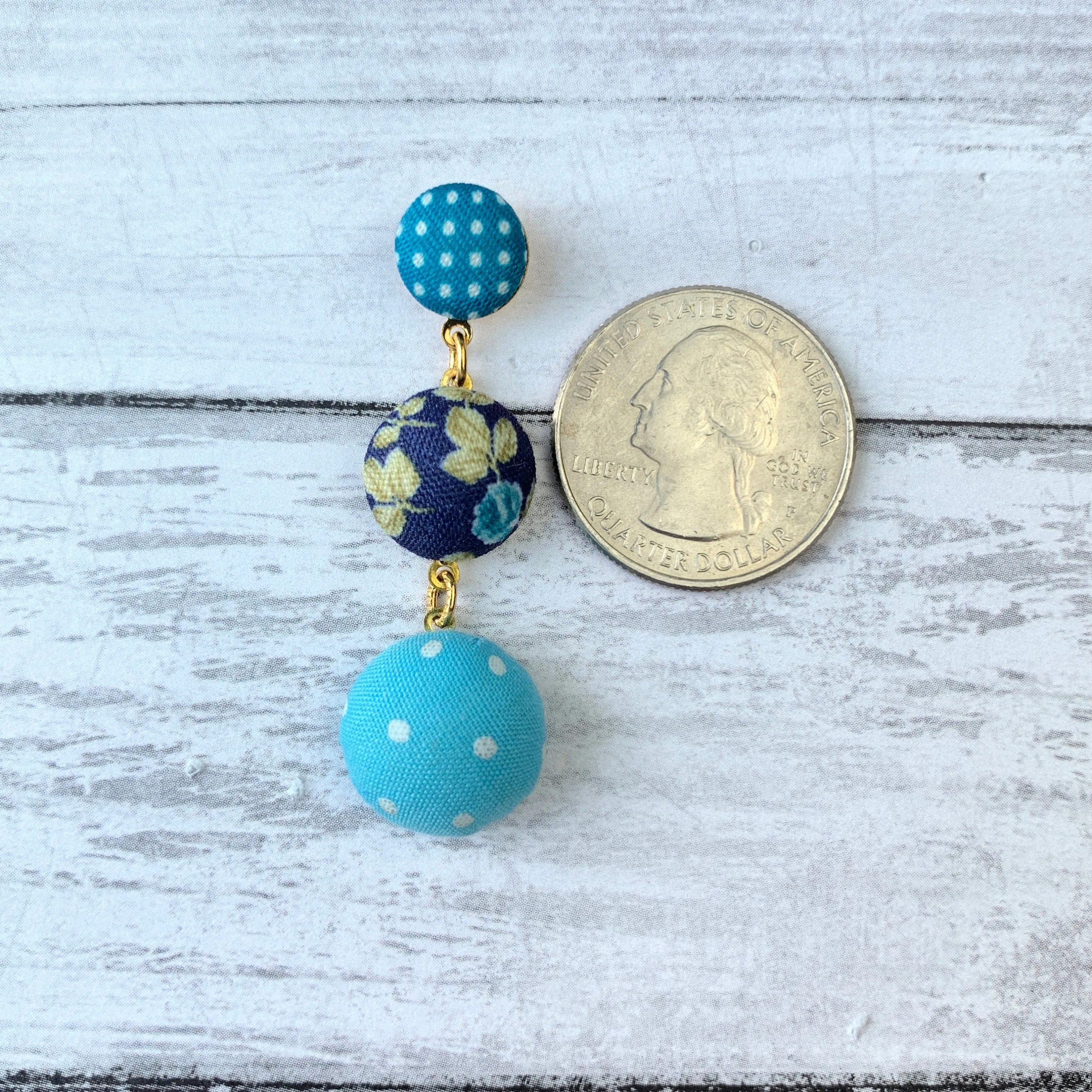 Cute As A Button Earrings in Cornflower Blue