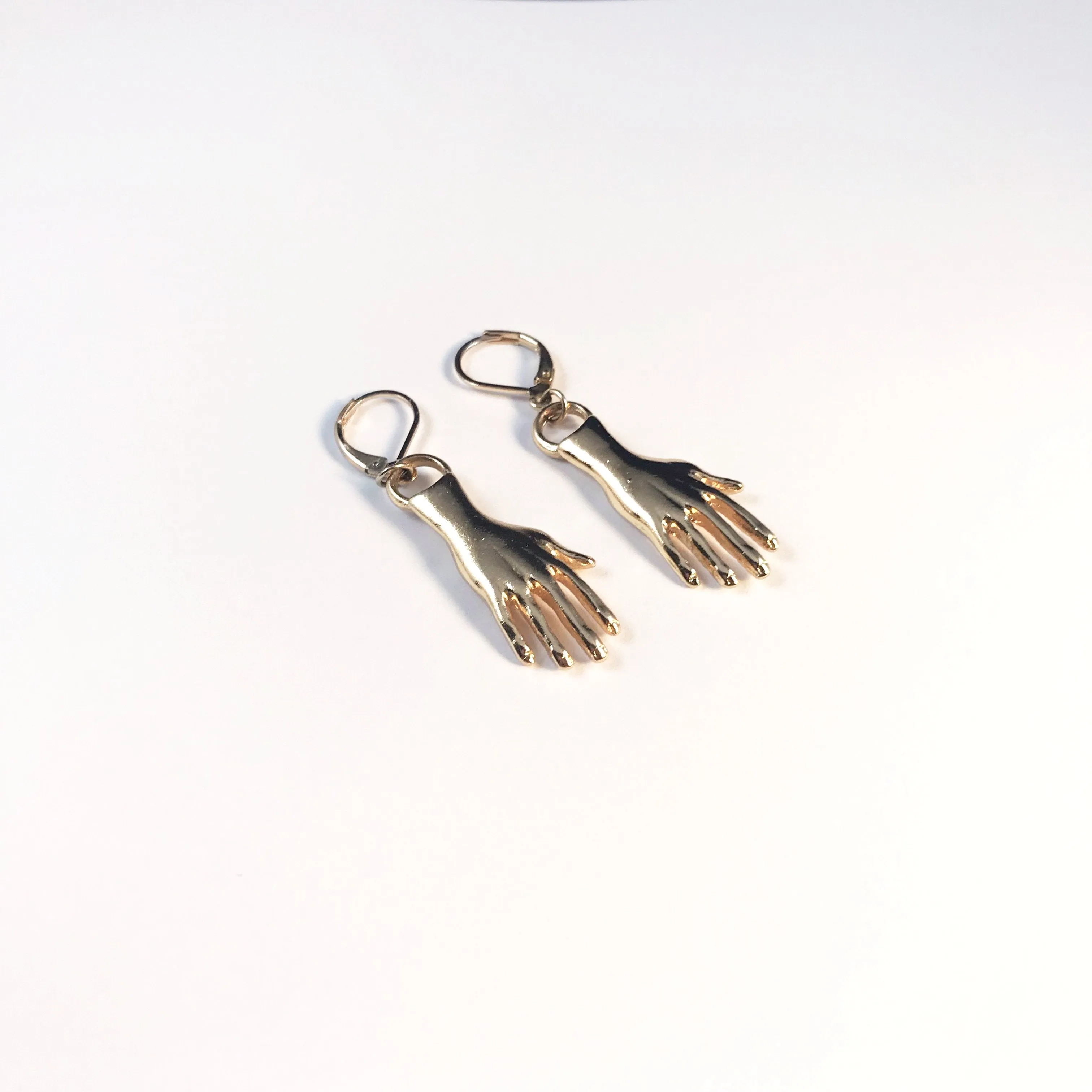 Earrings/hand shaped/hand therapy jewelry/3 dimensonal