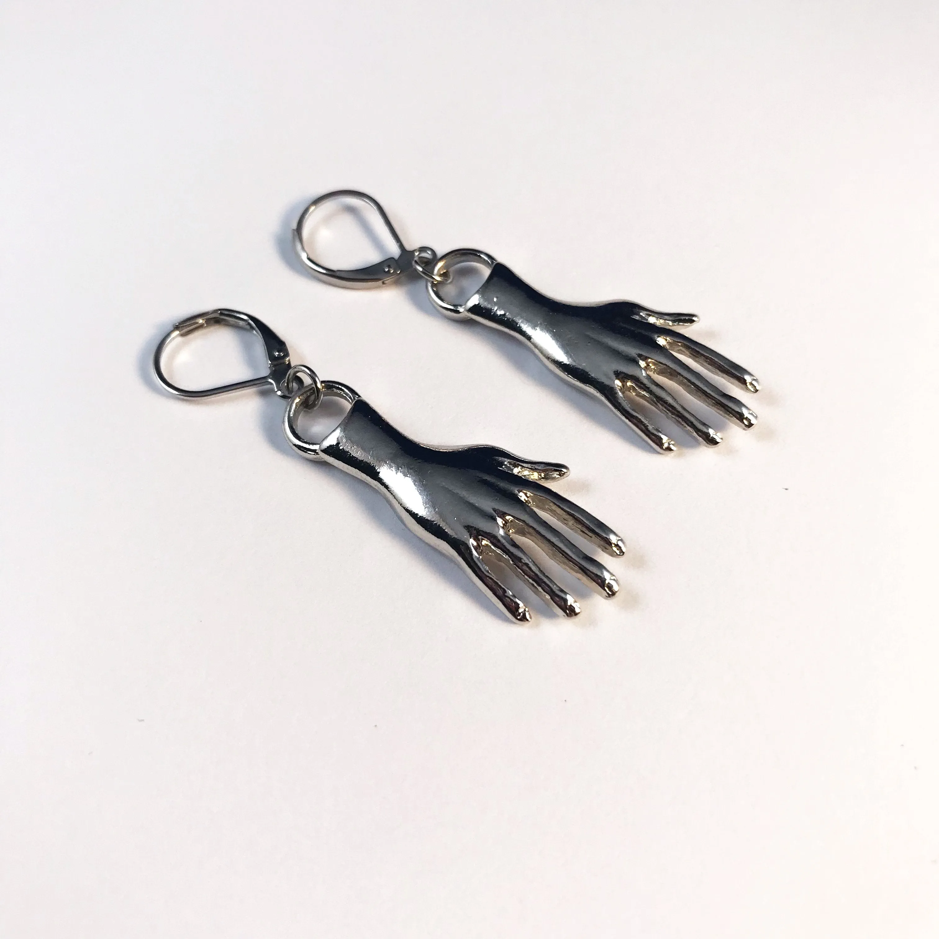 Earrings/hand shaped/hand therapy jewelry/3 dimensonal