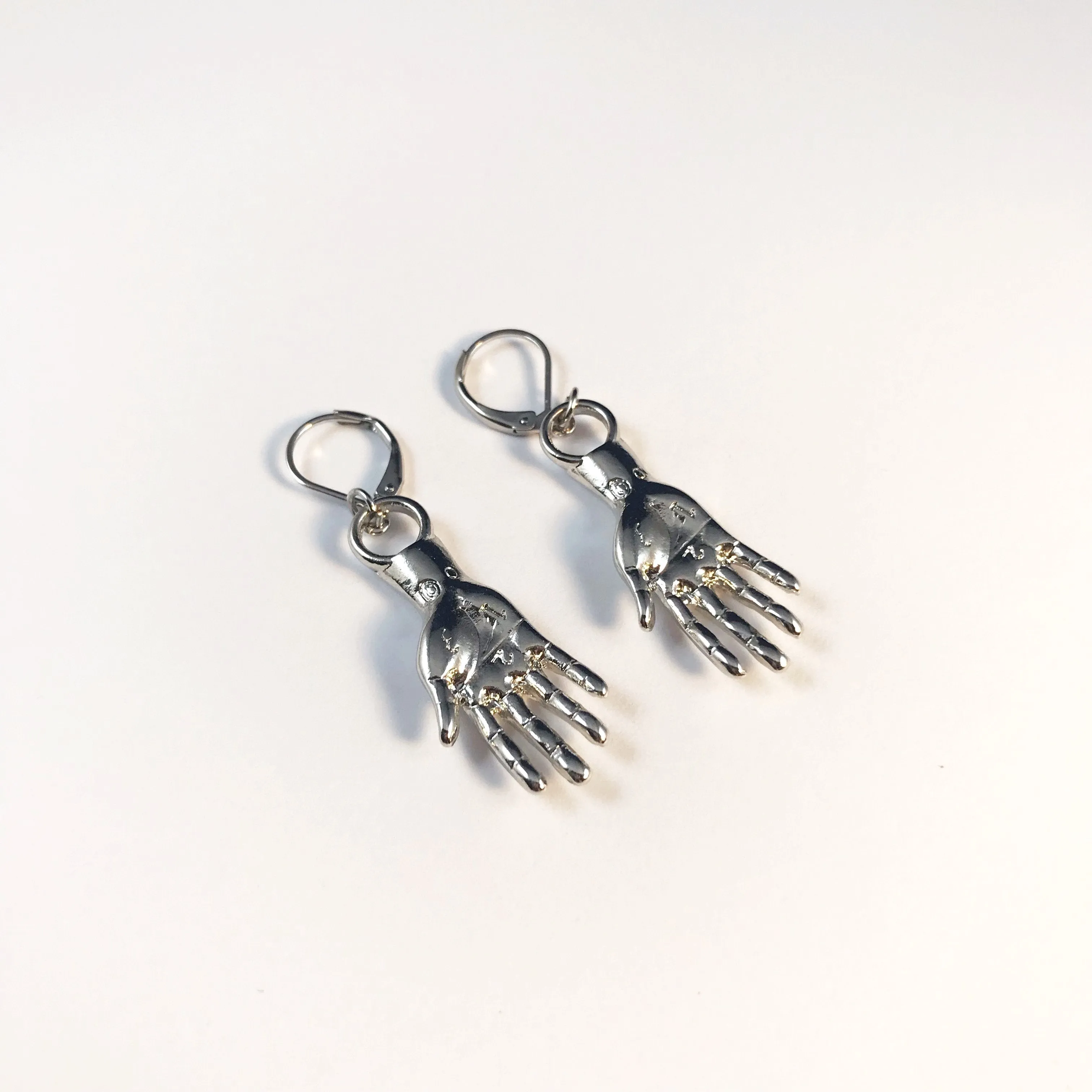 Earrings/hand shaped/hand therapy jewelry/3 dimensonal